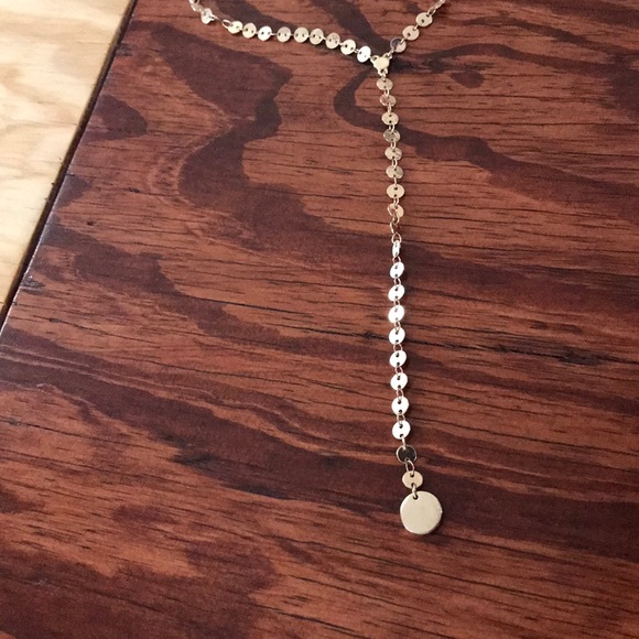 Gold dangle necklace - Picture 2 of 8